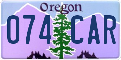 OR license plate 074CAR