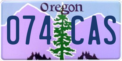 OR license plate 074CAS