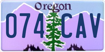 OR license plate 074CAV