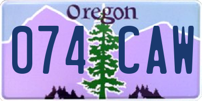 OR license plate 074CAW