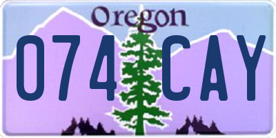 OR license plate 074CAY
