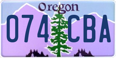 OR license plate 074CBA