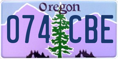 OR license plate 074CBE