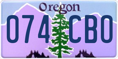 OR license plate 074CBO