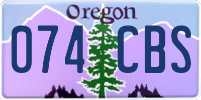OR license plate 074CBS