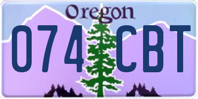 OR license plate 074CBT