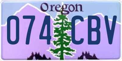 OR license plate 074CBV