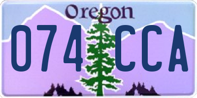 OR license plate 074CCA