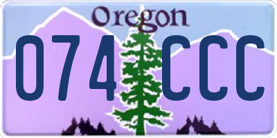 OR license plate 074CCC