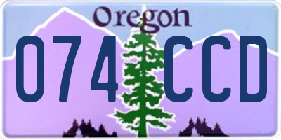 OR license plate 074CCD