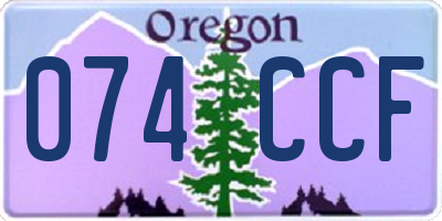 OR license plate 074CCF