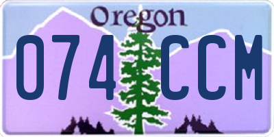 OR license plate 074CCM