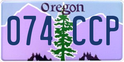 OR license plate 074CCP