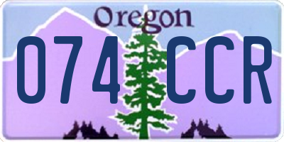 OR license plate 074CCR