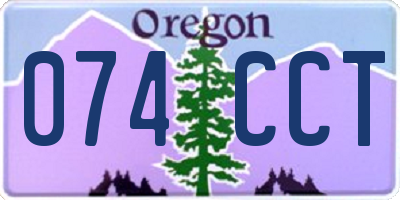 OR license plate 074CCT