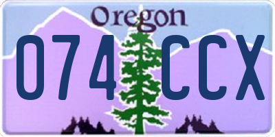 OR license plate 074CCX