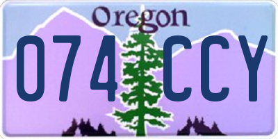 OR license plate 074CCY
