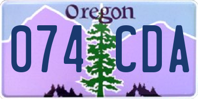 OR license plate 074CDA