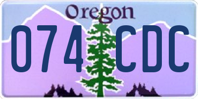 OR license plate 074CDC