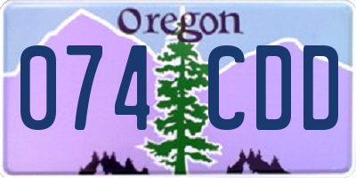 OR license plate 074CDD