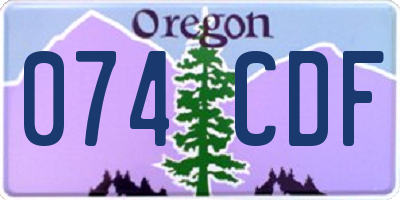 OR license plate 074CDF