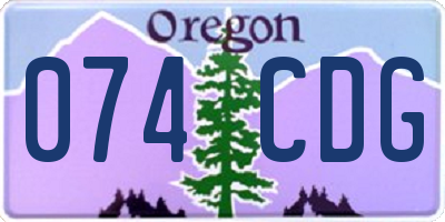 OR license plate 074CDG