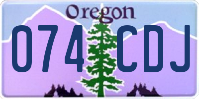OR license plate 074CDJ