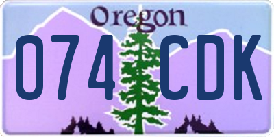 OR license plate 074CDK