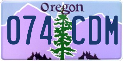 OR license plate 074CDM