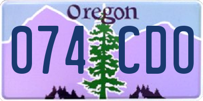OR license plate 074CDO