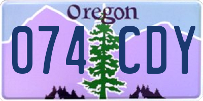OR license plate 074CDY