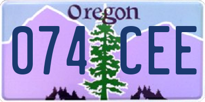 OR license plate 074CEE
