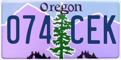 OR license plate 074CEK