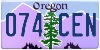 OR license plate 074CEN