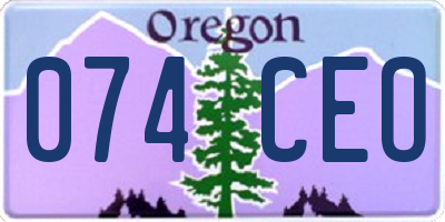 OR license plate 074CEO
