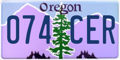 OR license plate 074CER