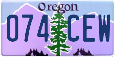 OR license plate 074CEW