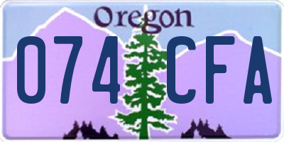 OR license plate 074CFA