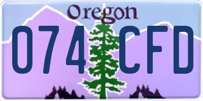 OR license plate 074CFD