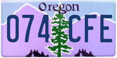 OR license plate 074CFE