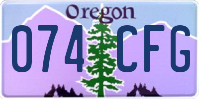 OR license plate 074CFG