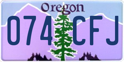 OR license plate 074CFJ