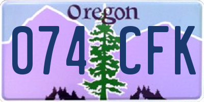 OR license plate 074CFK