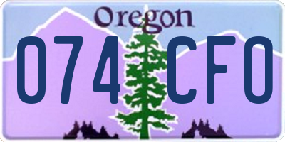 OR license plate 074CFO