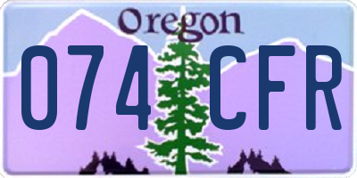 OR license plate 074CFR