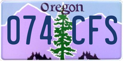OR license plate 074CFS