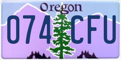OR license plate 074CFU