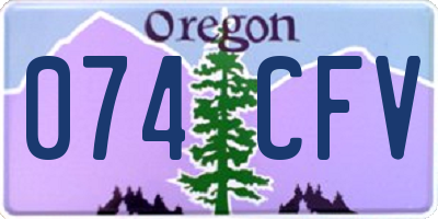 OR license plate 074CFV