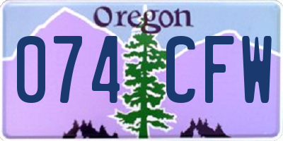 OR license plate 074CFW