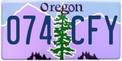 OR license plate 074CFY